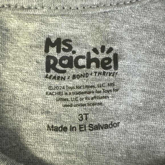 In My MS RACHEL Era Grey T Shirt Ms Rachel Toddler 3T New - Picture 4 of 4